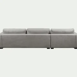 Canapé d'angle chaise longue gauche fixe en tissu Bloq - gris