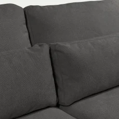 Canapé d'angle chaise longue gauche fixe en tissu Bloq - gris anthracite