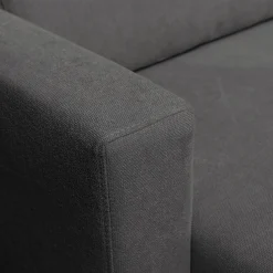 Canapé d'angle chaise longue gauche fixe en tissu Bloq - gris anthracite