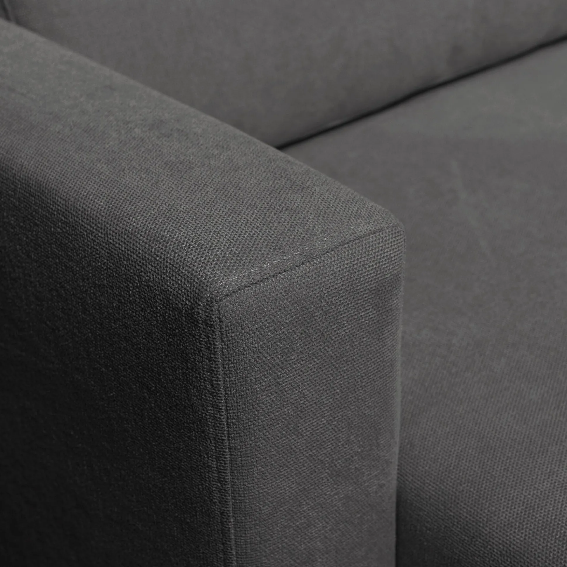 Canapé d'angle chaise longue gauche fixe en tissu Bloq - gris anthracite