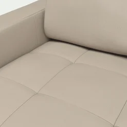 Canapé d'angle convertible en cuir avec accoudoirs 20cm - beige