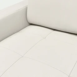 Canapé d'angle convertible en cuir avec accoudoirs 20cm - blanc
