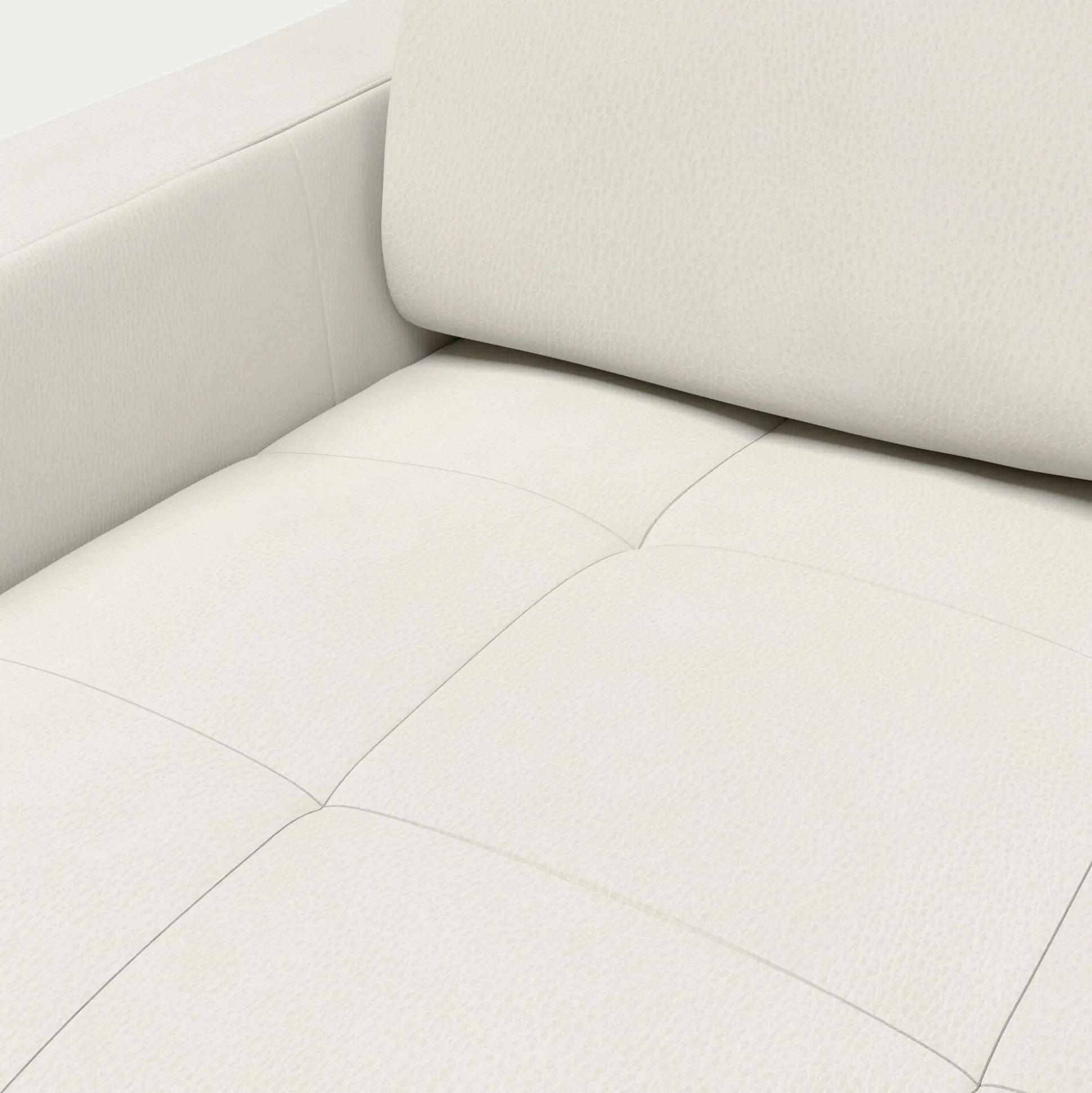 Canapé d'angle convertible en cuir avec accoudoirs 15cm - blanc