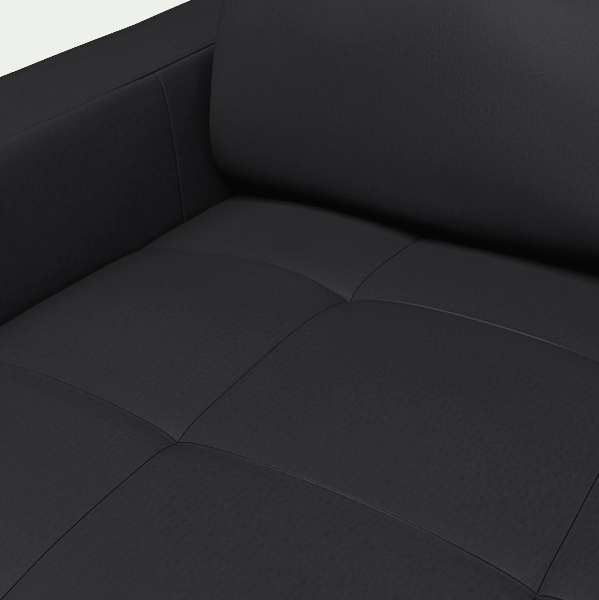 Canapé d'angle convertible en cuir avec accoudoirs 20cm - brun terre ombre