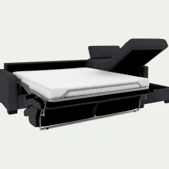 Canapé d'angle convertible en tissu pop avec accoudoirs 15cm - gris anthracite