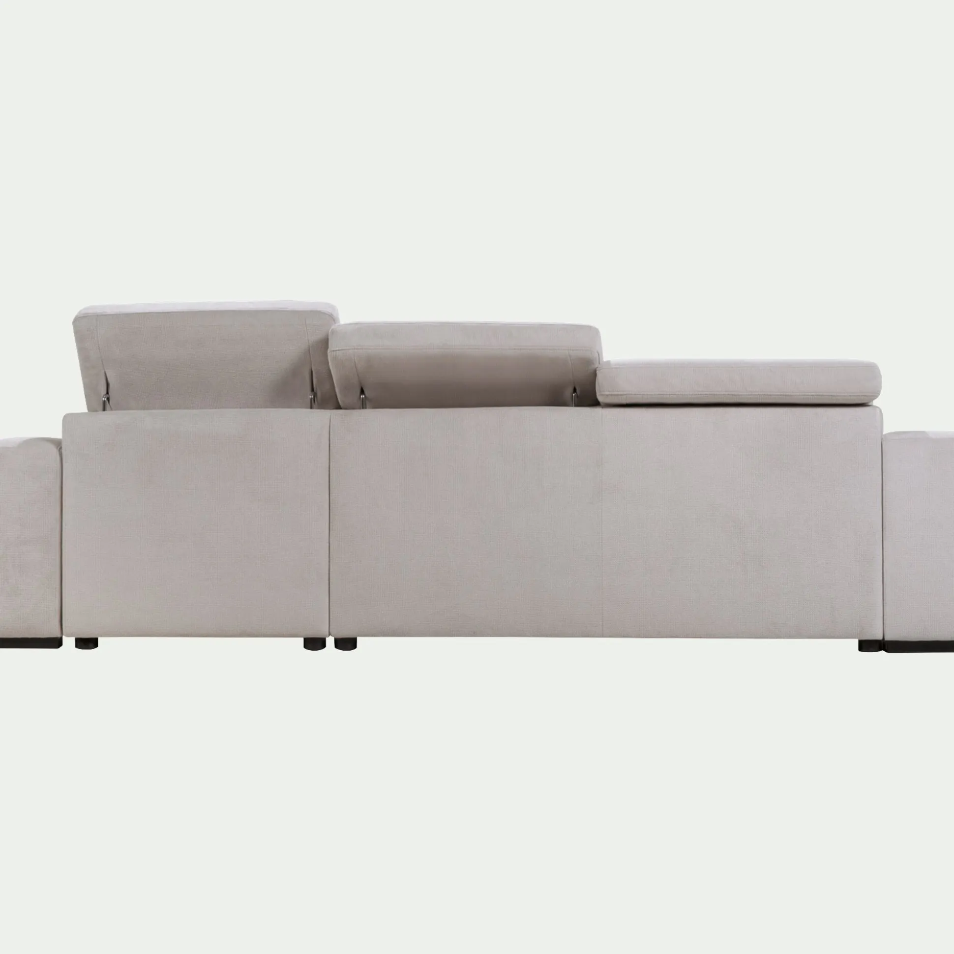 Canapé d'angle convertible en tissu - beige