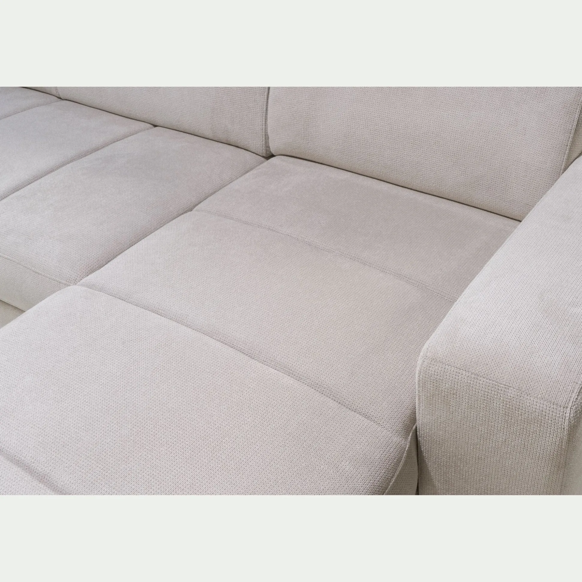 Canapé d'angle convertible en tissu - beige