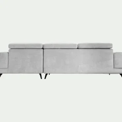 Canapé d'angle droit avance recule en tissu doux - gris