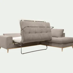 Canapé d'angle droit convertible en tissu Storm - taupe