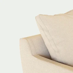 Canapé d'angle droit convertible en tissu joint - beige roucas