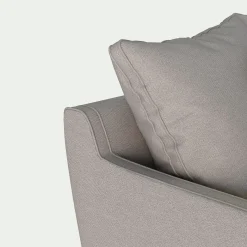Canapé d'angle droit convertible en tissu joint - gris borie