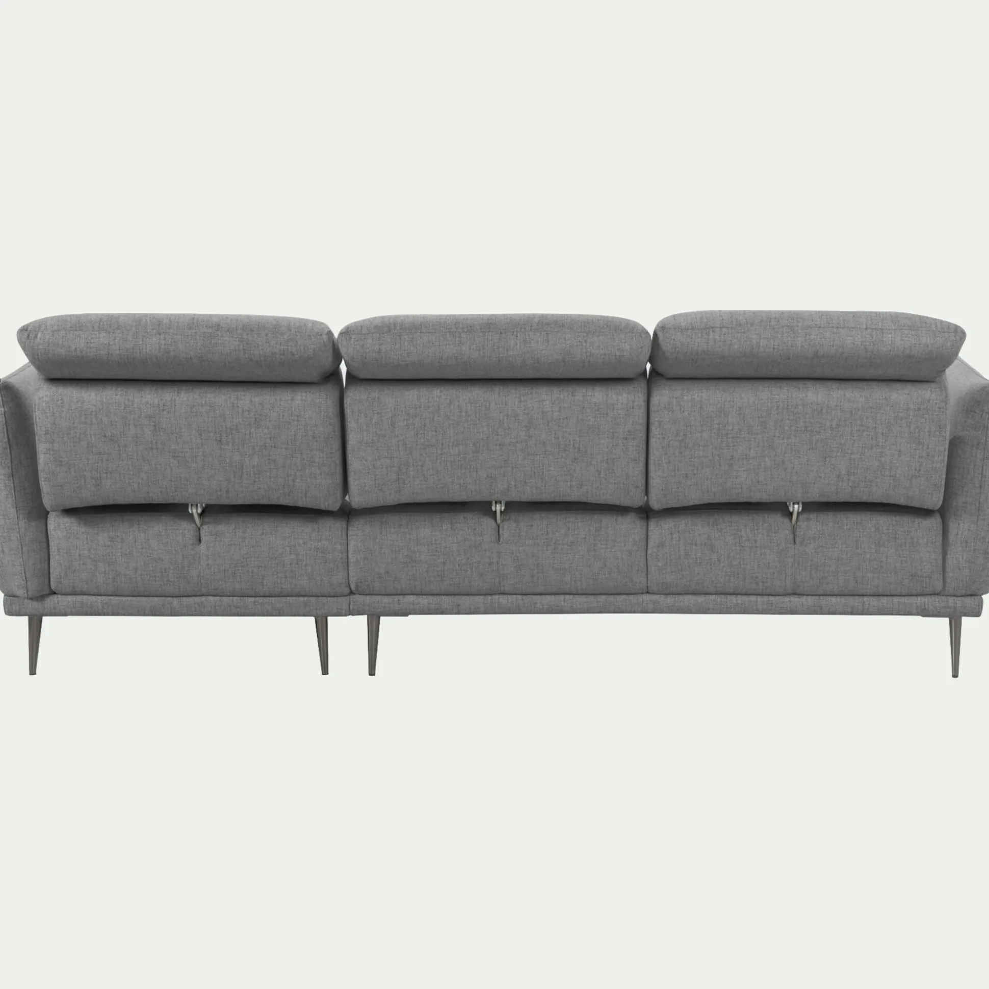 Canapé d'angle droit en tissu avec fonction avance-recul - gris restanque