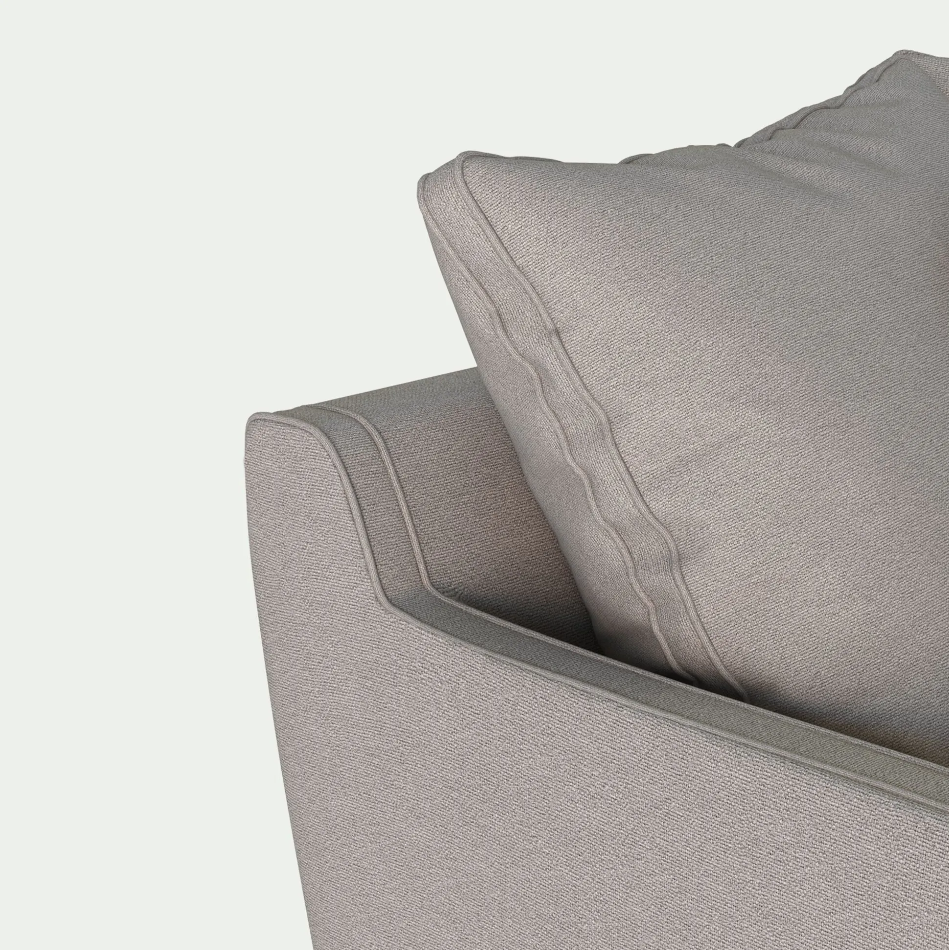 Canapé d'angle droit fixe en tissu joint - gris borie