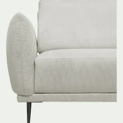 Canapé d'angle droit fixe en tissu memphis avec fonction avance-recul - beige roucas
