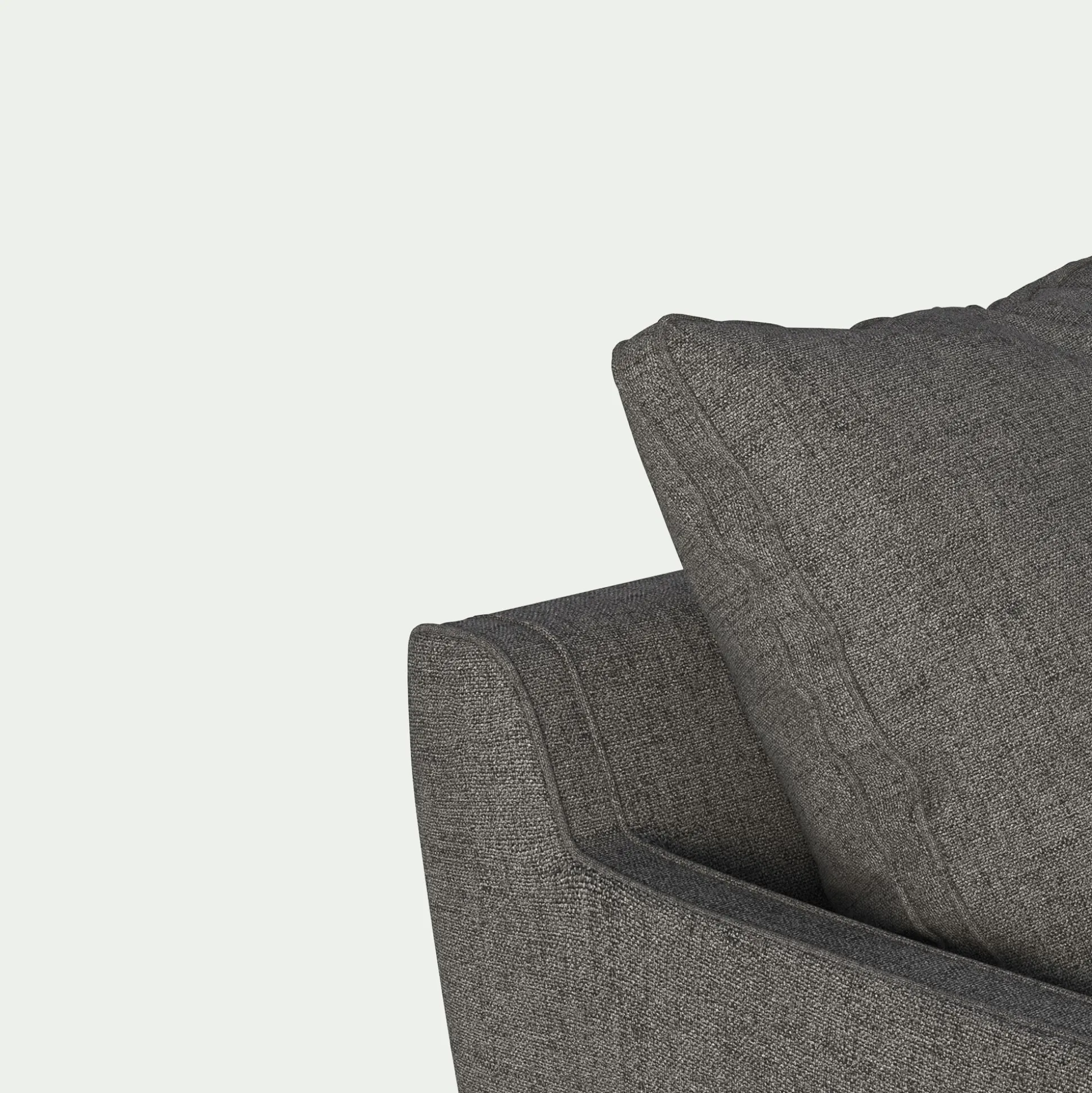 Canapé d'angle droit fixe en tissu joint - gris restanque