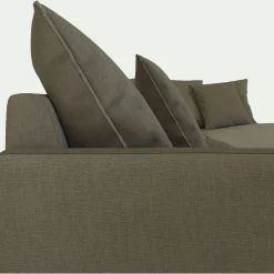 Canapé d'angle fixe droit en tissu - vert cèdre
