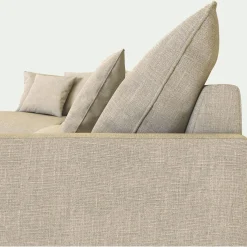 Canapé d'angle fixe gauche en tissu - beige alpilles