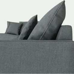 Canapé d'angle fixe gauche en tissu - gris ardoise