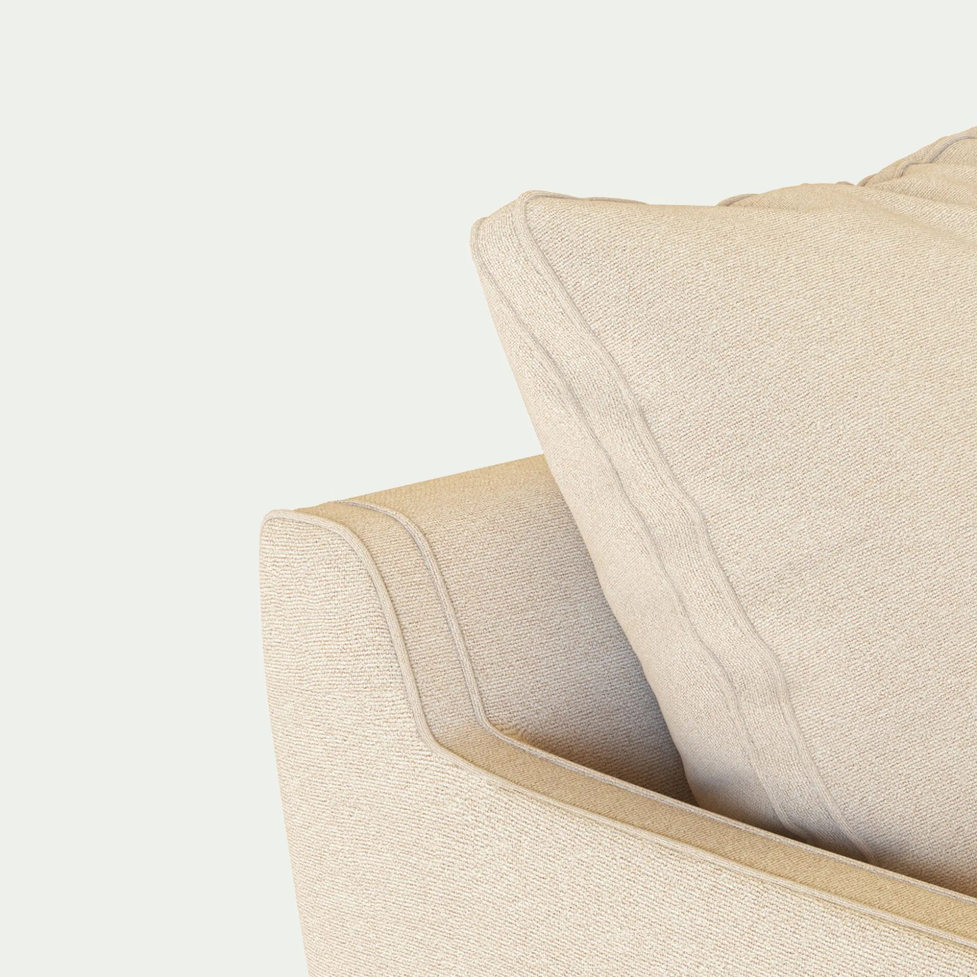 Canapé d'angle gauche convertible en tissu joint - beige roucas
