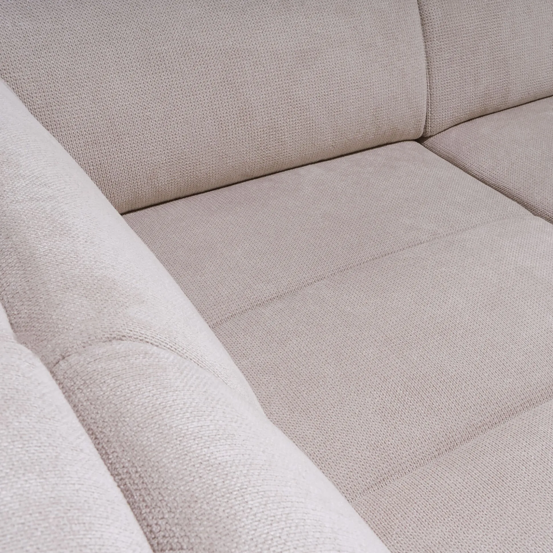 Canapé d'angle gauche convertible avec coffre en tissu doux - beige