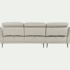 Canapé d'angle gauche en tissu avec fonction avance-recul - beige roucas