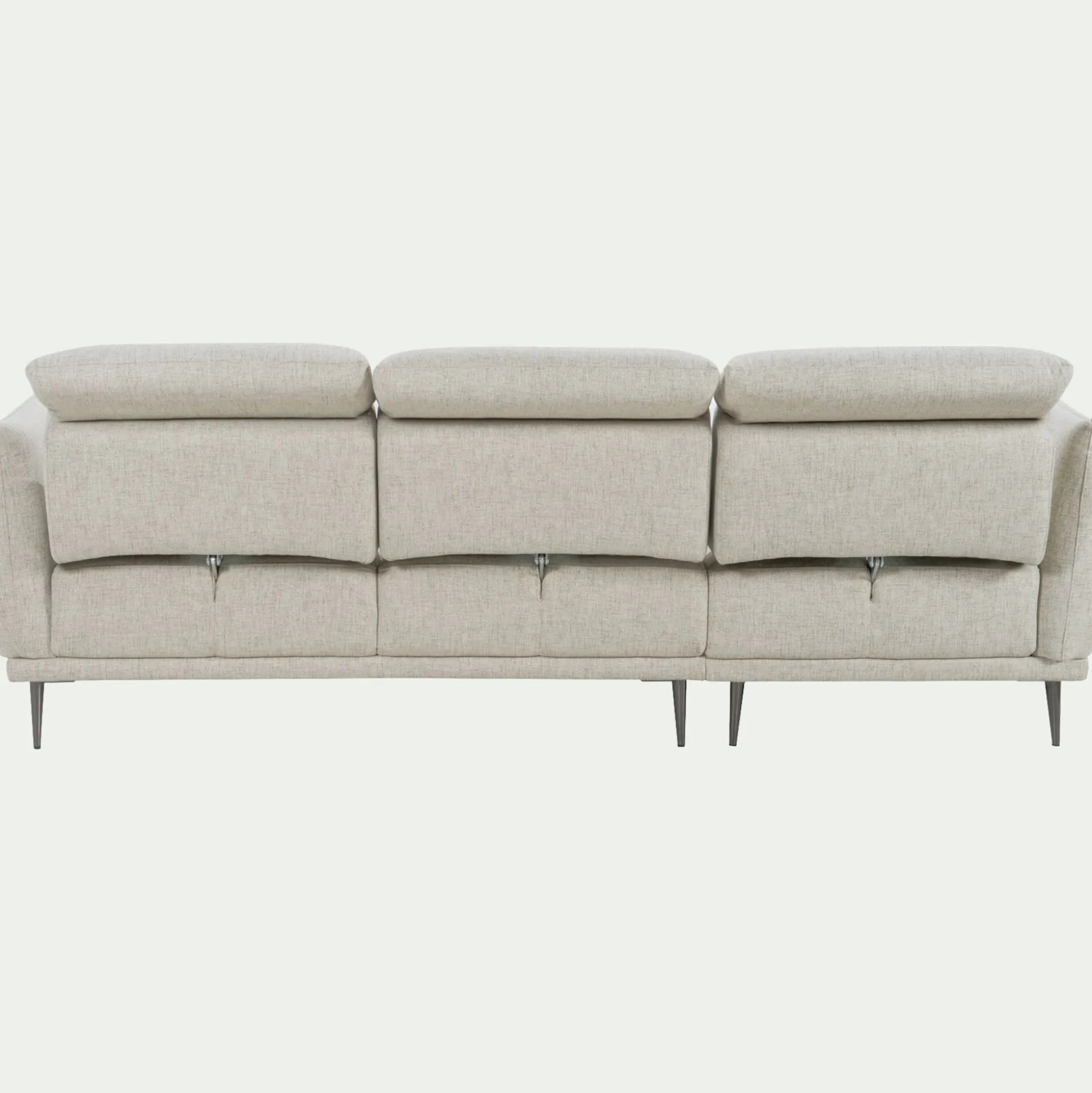 Canapé d'angle gauche en tissu avec fonction avance-recul - beige roucas