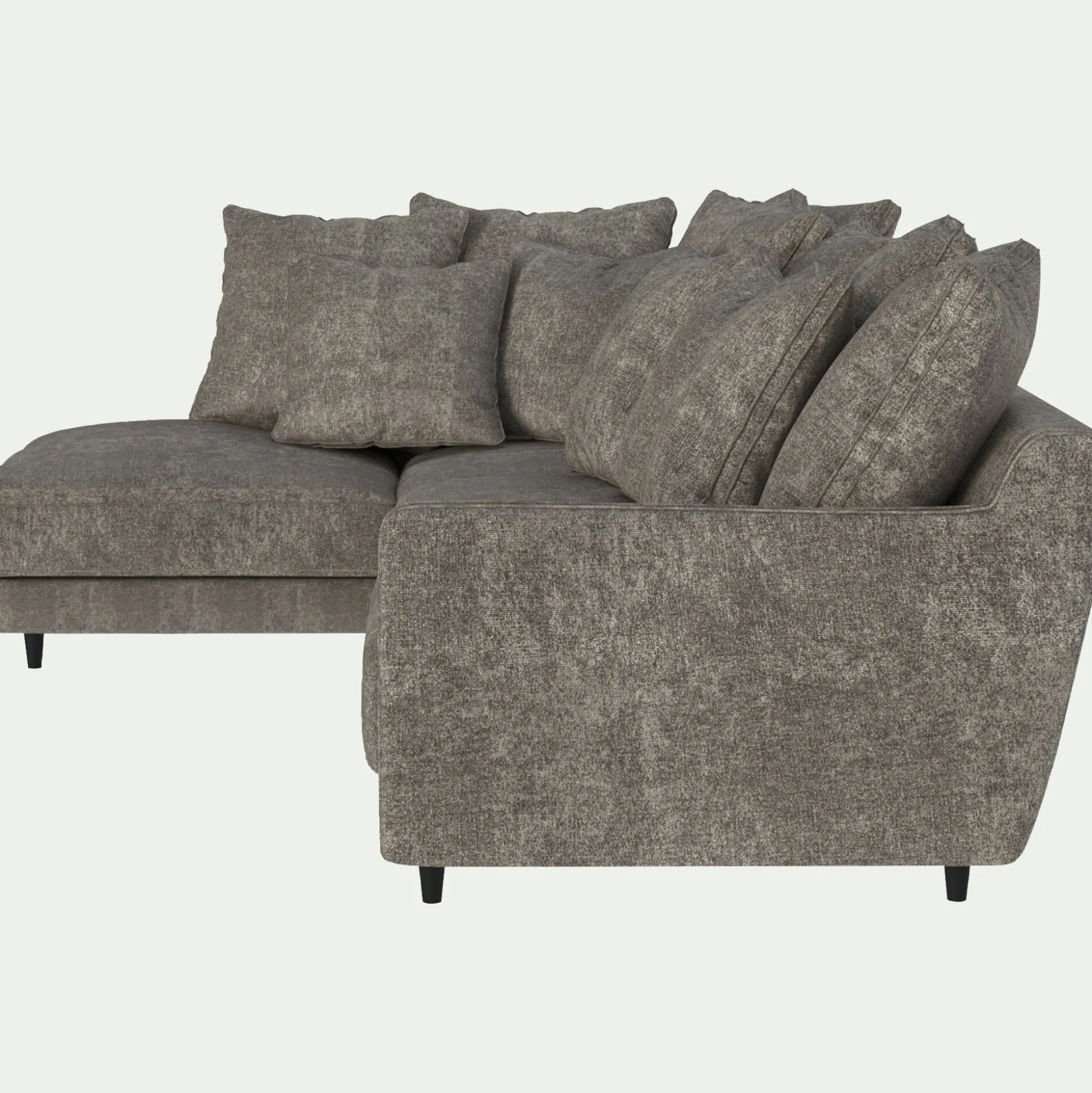 Canapé d'angle gauche fixe en tissu genesis - beige alpilles