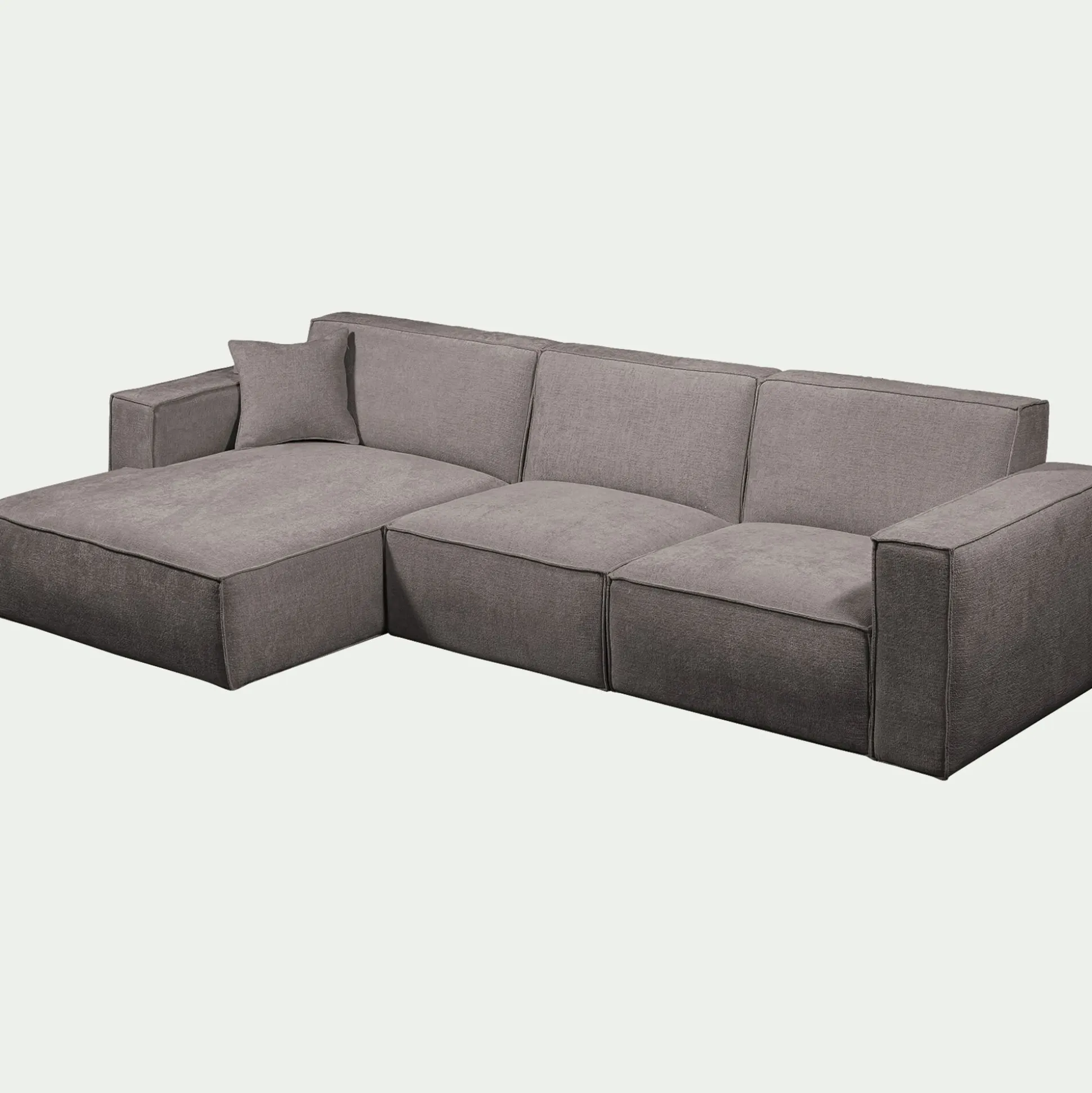 Canapé d'angle gauche fixe en tissu genesis - gris borie