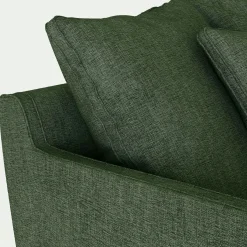 Canapé d'angle gauche fixe en tissu monclar - vert cèdre