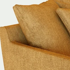 Canapé d'angle gauche fixe en tissu monclar- jaune argan