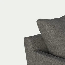 Canapé d'angle gauche fixe en tissu joint - gris restanque