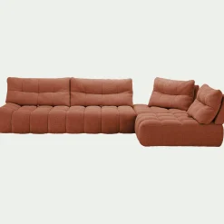 Canapé d'angle modulable avec chauffeuse en tissu campo - brun rustrel