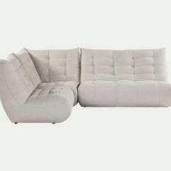 Canapé d'angle modulable 4 places en tissu chenille - beige roucas