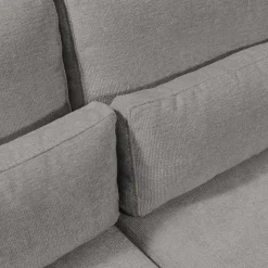 Canapé d'angle méridienne droite fixe en tissu Genesis - gris