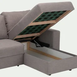 Canapé d'angle réversible convertible en tissu - gris borie