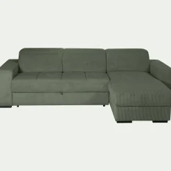 Canapé d'angle réversible convertible en tissu castello - vert cèdre