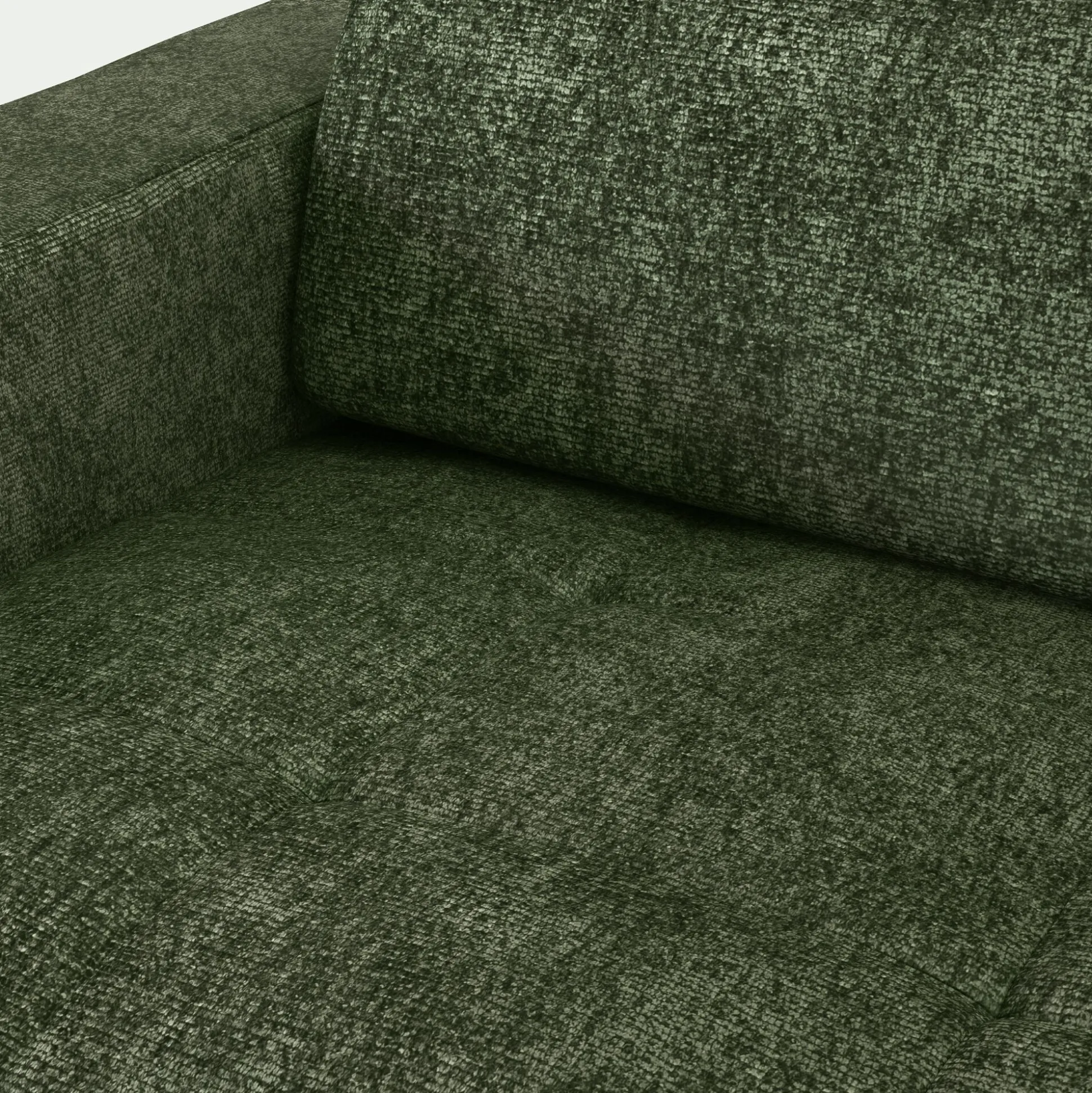 Canapé d'angle réversible convertible en tissu genesis avec accoudoirs 20cm - vert cèdre