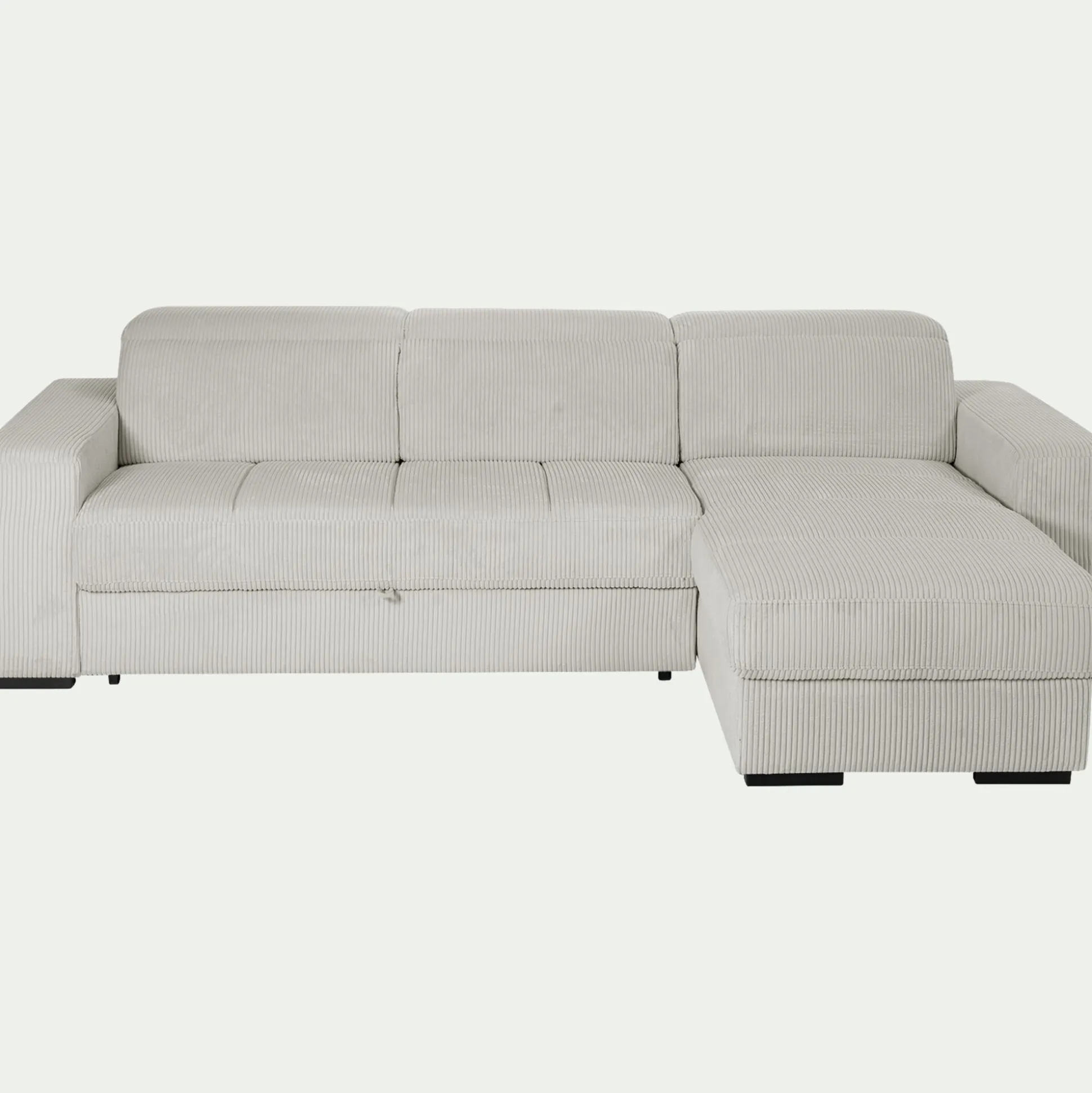 Canapé d'angle réversible convertible en tissu castello - beige roucas