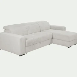 Canapé d'angle réversible convertible en tissu castello - beige roucas