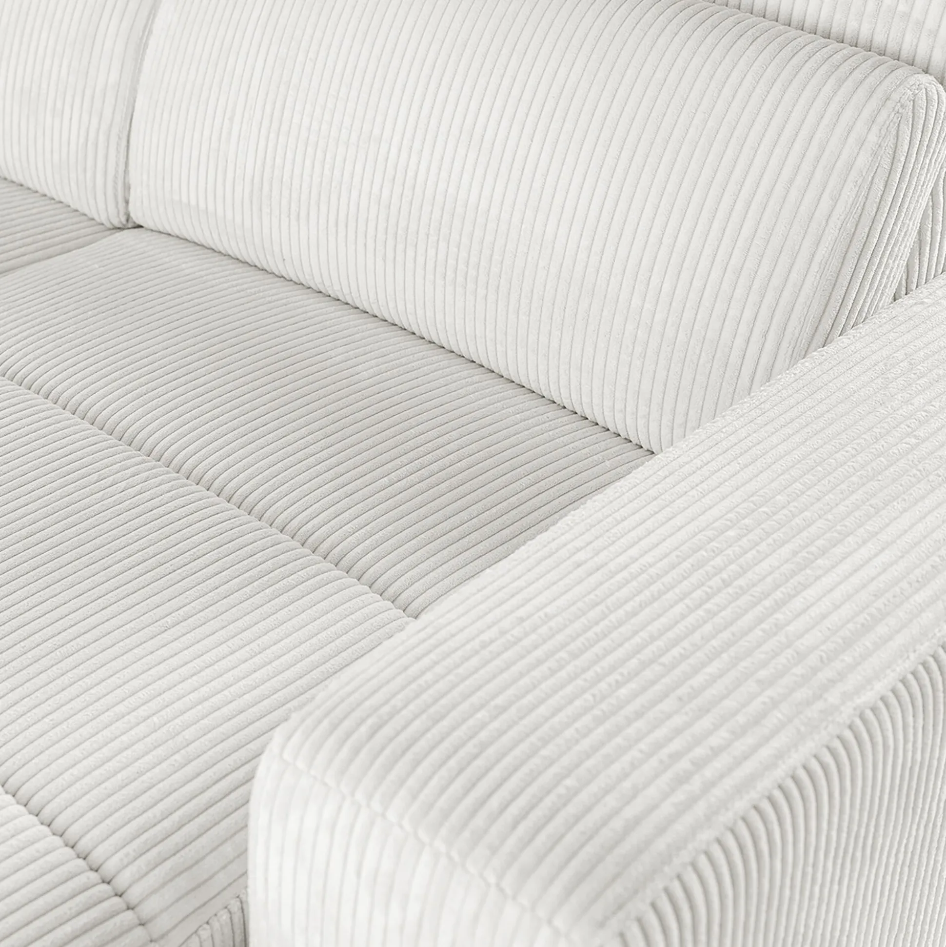 Canapé d'angle réversible convertible en tissu castello - beige roucas