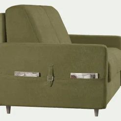 Canapé d'angle réversible convertible en tissu Sogno matelas densité 35kg/m3 - vert cèdre