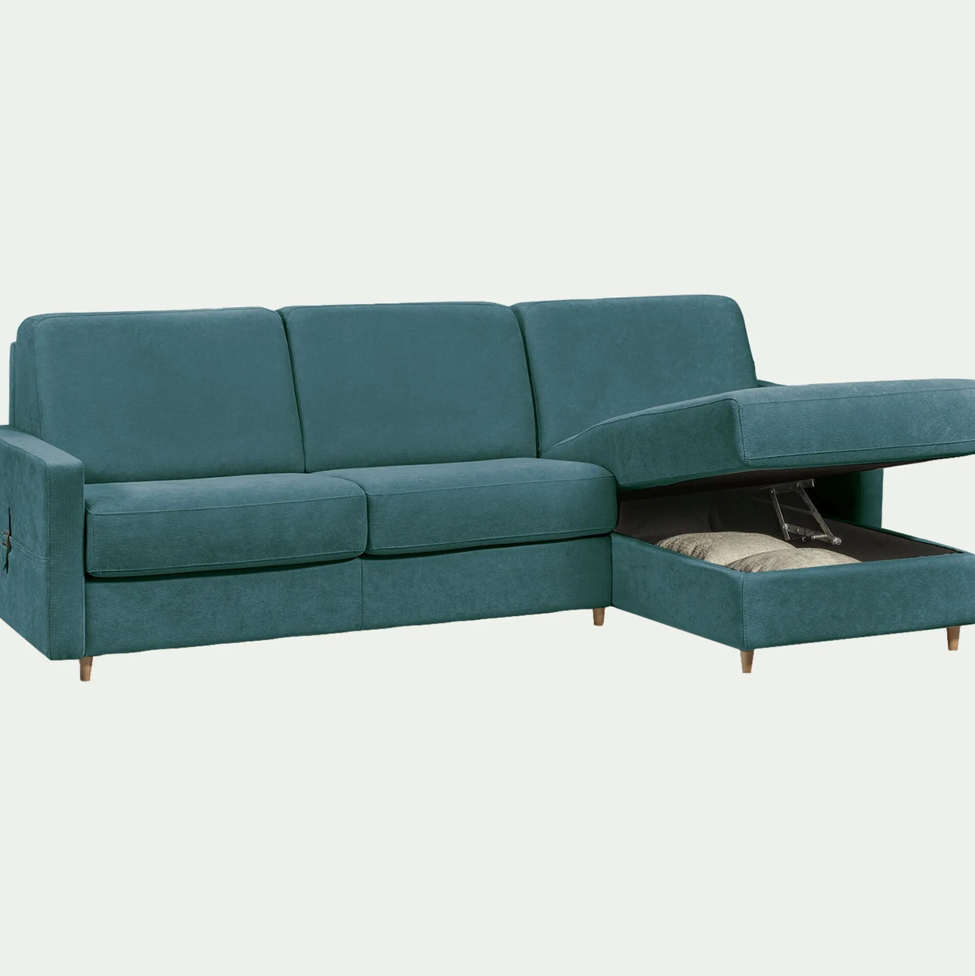 Canapé d'angle réversible convertible en tissu Sogno matelas densité 35kg/m3 - bleu