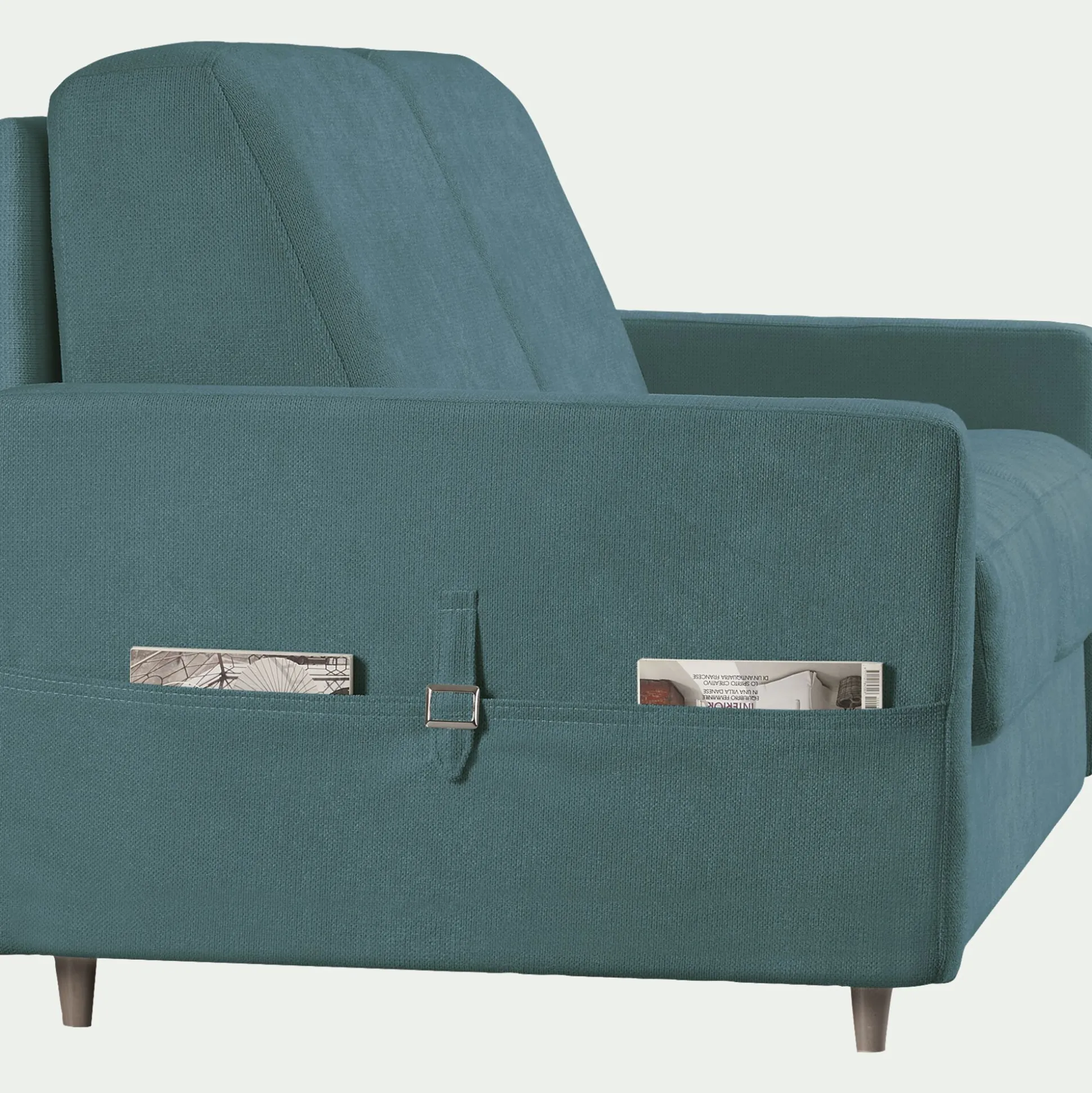 Canapé d'angle réversible convertible en tissu Sogno matelas densité 35kg/m3 - bleu