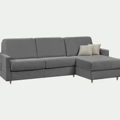 Canapé d'angle réversible convertible en tissu Sogno matelas densité 35kg/m3 - gris restanque