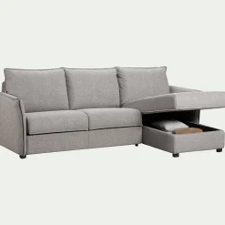 Canapé d'angle réversible convertible en tissu Sogno avec matelas densité 35kg/m3 - gris moyen