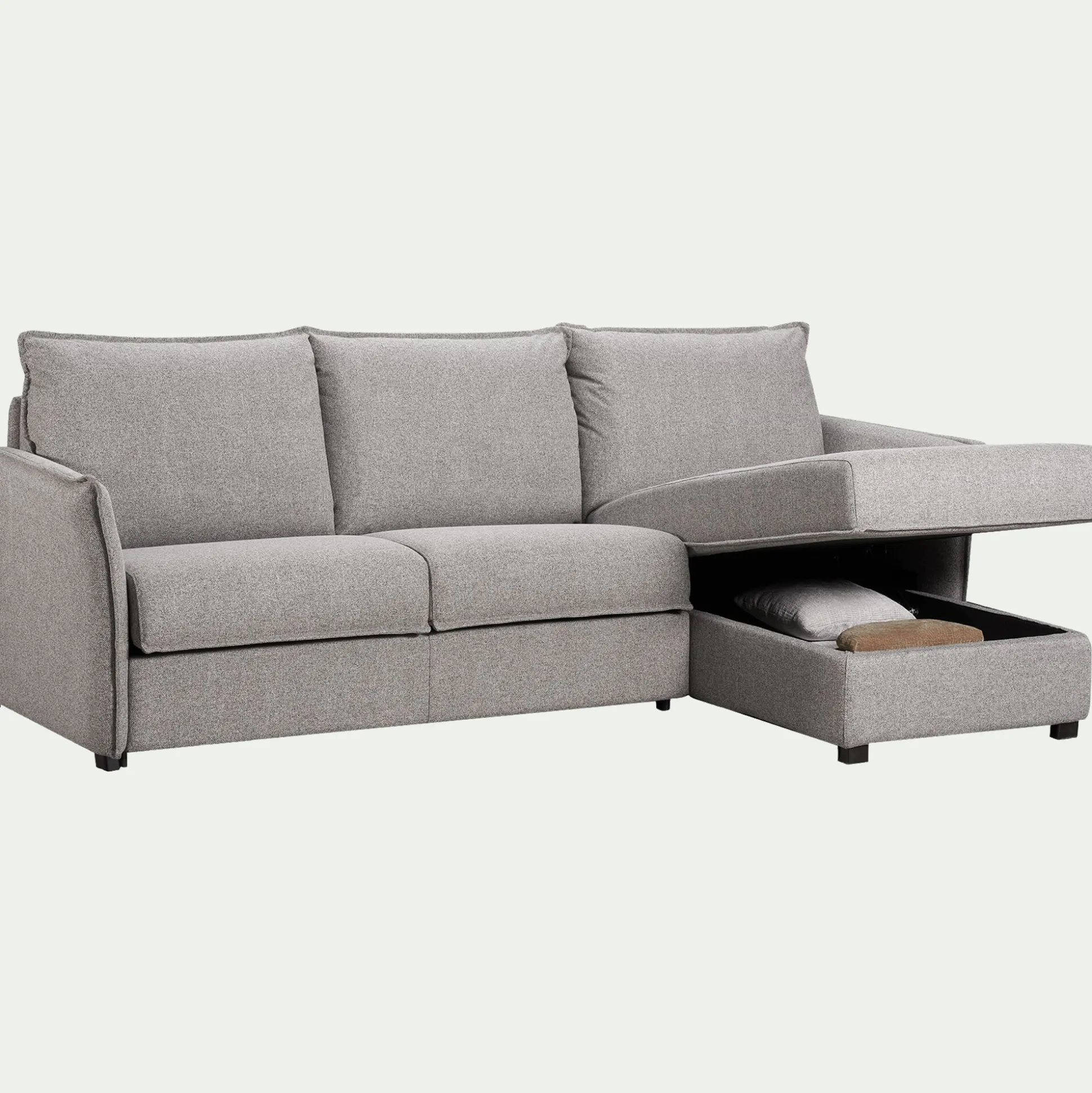 Canapé d'angle réversible convertible en tissu Sogno avec matelas densité 35kg/m3 - gris moyen