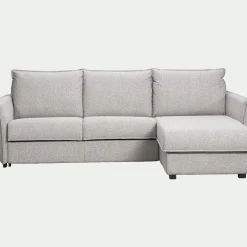 Canapé d'angle réversible convertible en tissu Sogno avec matelas densité 35kg/m3 - gris borie