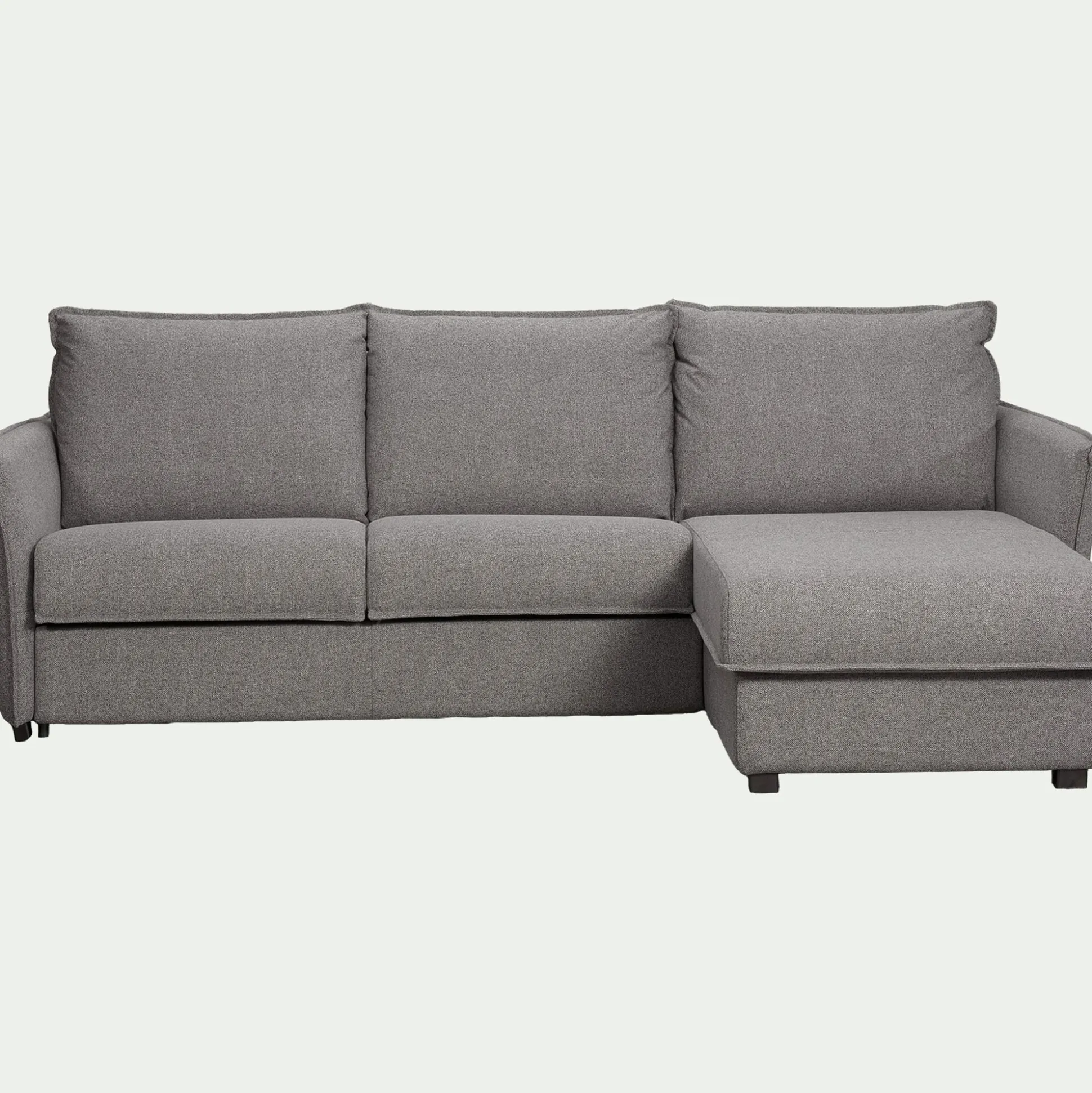 Canapé d'angle réversible convertible en tissu Sogno avec matelas densité 35kg/m3 - gris anthracite