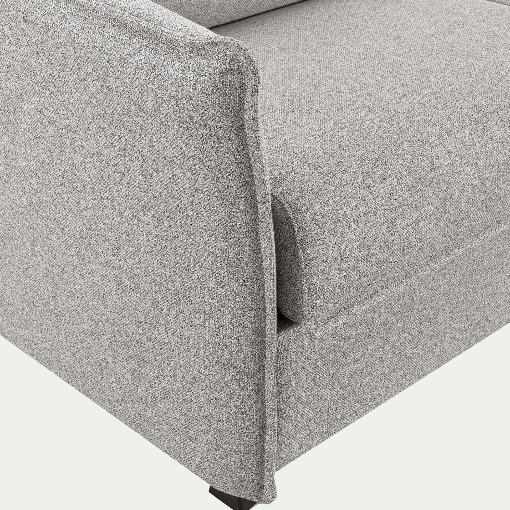 Canapé d'angle réversible convertible en tissu Stella avec matelas densité 25kg/m3 - gris borie