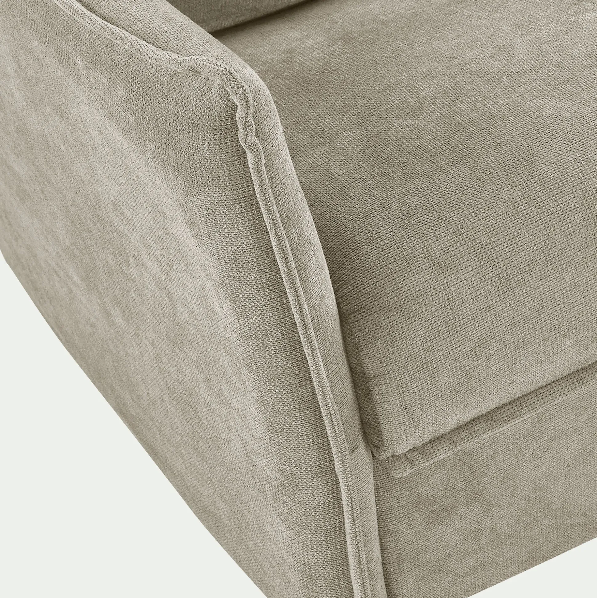 Canapé d'angle réversible convertible en tissu avec matelas densité 25kg/m3 - beige roucas